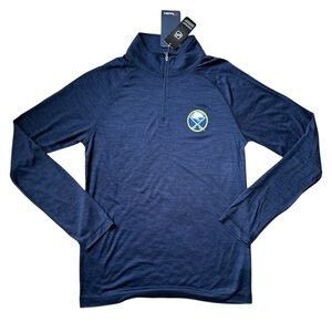 NWT - Fanatics brand Buffalo Sabres NHL hockey 1/4 zip in athletic material